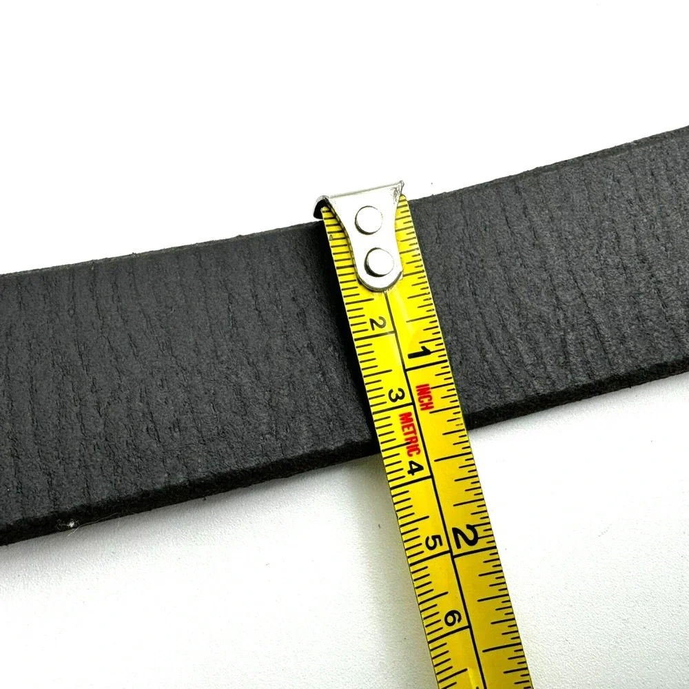 INC | NWT Men's Large 38-40 Black Genuine Leather Western Silver Buckle Belt NEW